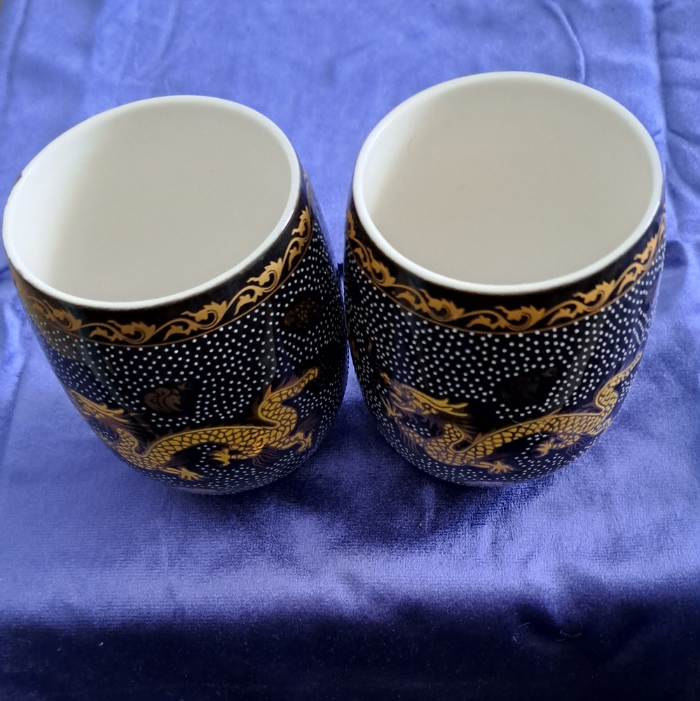 Ceramic dragon cups